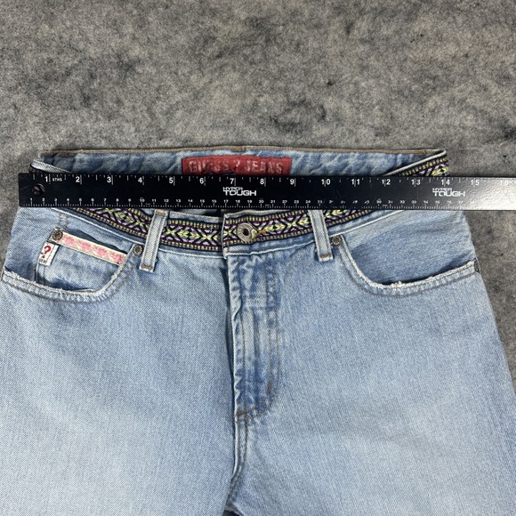 Vintage Guess Women's Sz 28 Embroidered Light Wash Made USA Jean Style#10046 Y2K - Picture 5 of 15